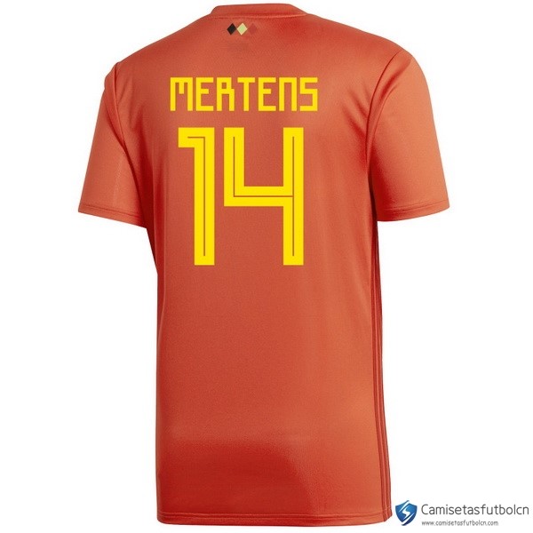 Camiseta Seleccion Belgica Primera equipo Mertens 2018 Rojo